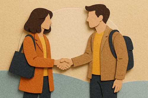Deux personnes qui se serrent la main