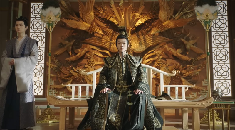 Le jeune roi assis sur son trône