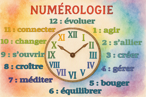 Une horloge avec des nombres autour